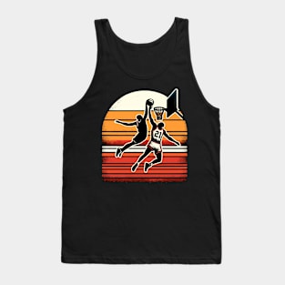 Slam Dunk Showdown - Basketball Sunset Duel Tank Top